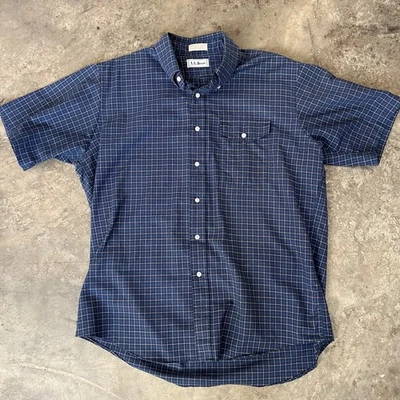 Vintage L.L. Bean short sleeve button up size 17 made in USA Gorp outdoors vtg - Image 1 of 4