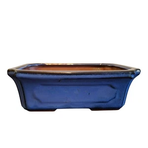 Glazed Bonsai Pot | 230x170x75 | Ceramic Pot | Blue Rectangle Bonsai Tray - Picture 1 of 1