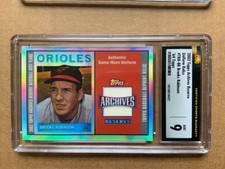 2002 TOPPS Archives Reserve Uniform Relic BROOKS ROBINSON Graded CSG 9 Mint