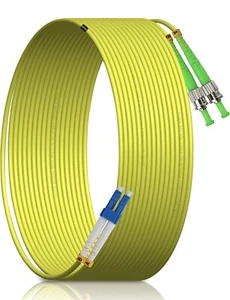 30M/99FT LC/UPC to ST/APC SM DX LSZH 3.0mm Indoor Fiber Optic Patch Cord - Picture 1 of 3