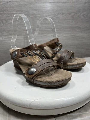 Sandalias de cuero Aetrex Janey Causal Calzado para mujer talla 7,5 insignia trenzada Foto 1 de 4