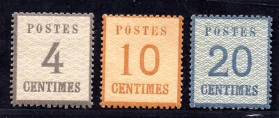 FRANCE ALSACE-LORRAINE 1870 SC. #N10, N12, N20 MINT NEVER HINGED - Image 1 of 2