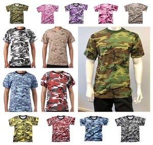 Mens Army Military Style Gym Training Running Outdoor Boot Camp Camo T-shirt Tee - Picture 1 of 22