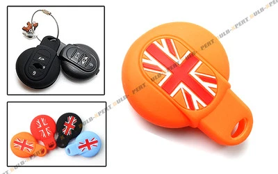 PARA 2015-2017 MINI COOPER CHAVEIRO LARANJA UNIÃO JACK CAPA PROTETORA SILICONE - Imagem 1 de 2
