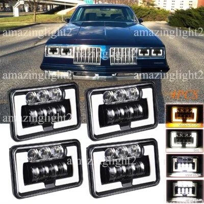 4X 4x6" LED Headlights Fit Oldsmobile Cutlass 1980 1981 1982 1983 1984 1985-1988 - Image 1 of 4