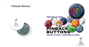 Pinback Buttons First Day Cover w/ Digital Color Pictorial (DCP) cancellation - Picture 1 of 1
