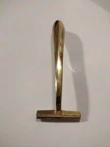 Vintage Gold Plated Heavy Solid Brass Razor - Picture 1 of 4