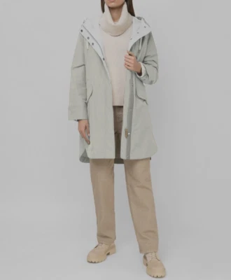 NUEVO CON ETIQUETAS $5395 Brunello Cucinelli Mujer Chaqueta de Lluvia con Capucha con Cuentas Brillantes 42 W242 Foto 1 de 4