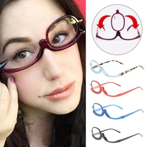 Reading-Glasses Makeup Reader Magnifying Rotatable Flip Cosmetic Glasses 1.0~4 ц - Imagen 1 de 21