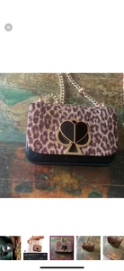 Brand New KATE SPADE Nicola Leopard Twist lock Convertible Chain Crossbody  - Picture 1 of 4