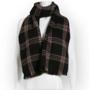 Cejon Womens Lightweight Plaid Blanket Wrap, Black - Picture 1 of 7