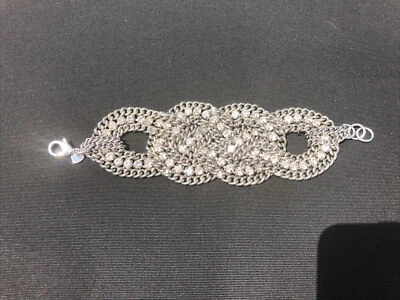 PULSERA STELLA & DOT RETRO CZ PLATA ENVOLVENTE, CIERRE LANGOSTA Foto 1 de 4