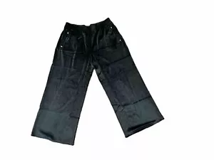 Michael Kors Women's Black Velvet Velour Lounge PantWIDE Leg XL Nwt MSRP $98.00 - Picture 1 of 6