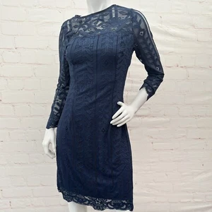 Noctflos Women Floral Lace Long Sleeve Bodycon Pencil Cocktail Party Dress L - Picture 1 of 12