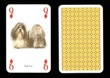1 x playing card of a dog : Shih Tzu : Queen of Diamonds