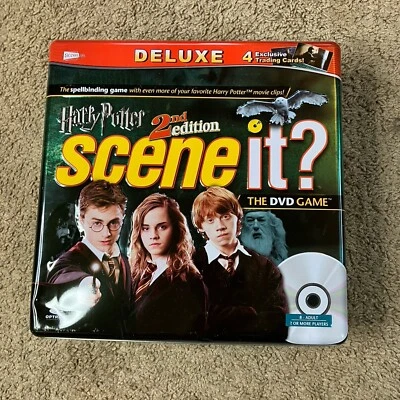 Harry Potter Scene It? Deluxe 2nd Edition New Open Tin Box Sealed Game Parts - Image 1 of 4