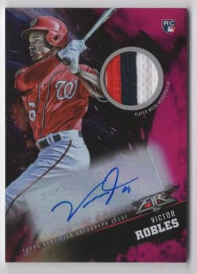 2018 TOPPS FIRE PATCH AUTO ROOKIE /10 VICTOR ROBLES Rookie Auto - Image 1 of 2