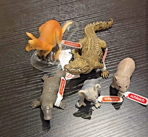 LOT OF 5  SCHLEICH Wild Animals Wombat, Kangaroo, Crocodile, Koala, Platypus NWT - Picture 1 of 8