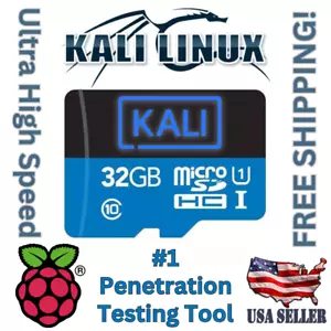 Kali Linux 2024.4 for Raspberry Pi 32GB Micro SD Card for RPI 2, 3, 4 & 400 - Picture 1 of 4