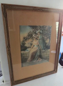 Antique 1912 George B. Petty Tinted Mother & Child picture signed "Apple Blossom - Picture 1 of 10