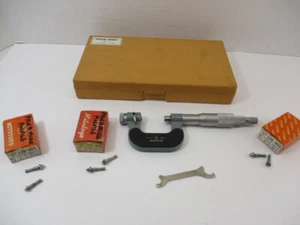 MITUTOYO # 116-105 Pana-Mike Micrometer 0-1" & 3 Pair Thread Measuring Anvil Tip - Picture 1 of 24