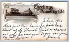 1906 GREETINGS OCEAN CITY MD HOTELS PLIMHIMMON & COLONIAL C F COFFIN POSTCARD