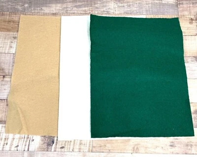 Juego de 3 hojas de fieltro artesanal beige blanco verde tela de 8,5"x12" para proyecto de costura hágalo usted mismo Foto 1 de 2