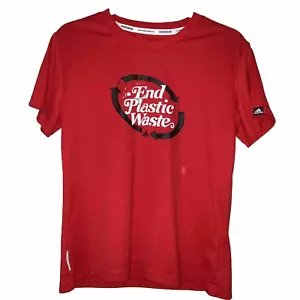 Adidas "Prime Blue" Aeroready T-Shirt Wmn Sz M Red End Plastic Waste Sustainable - Picture 1 of 9