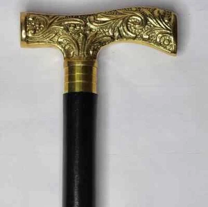 Unique Steampunk Foldable Walking Cane with Brass Handle For Christmas Gift - Picture 1 of 8