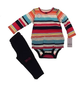 Juego de 2 piezas de carro y pantalón con volantes a rayas de Carter's - multicolor - talla 9 meses - Imagen 1 de 5