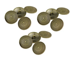 12 pezzi bottoni vintage cerchio motivo floreale gambo metallo fai da te cucito abbellimento - Foto 1 di 4