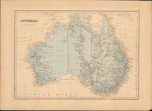 1876 Australia & Palestine antique map ~ 19.5" x 14.2" hand colored - Picture 1 of 4