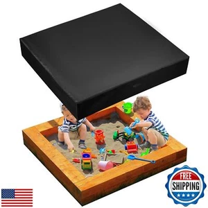 Square Sandbox Cover, Waterproof Sand Box Cover with Drawstring Closure Black - Picture 1 of 5