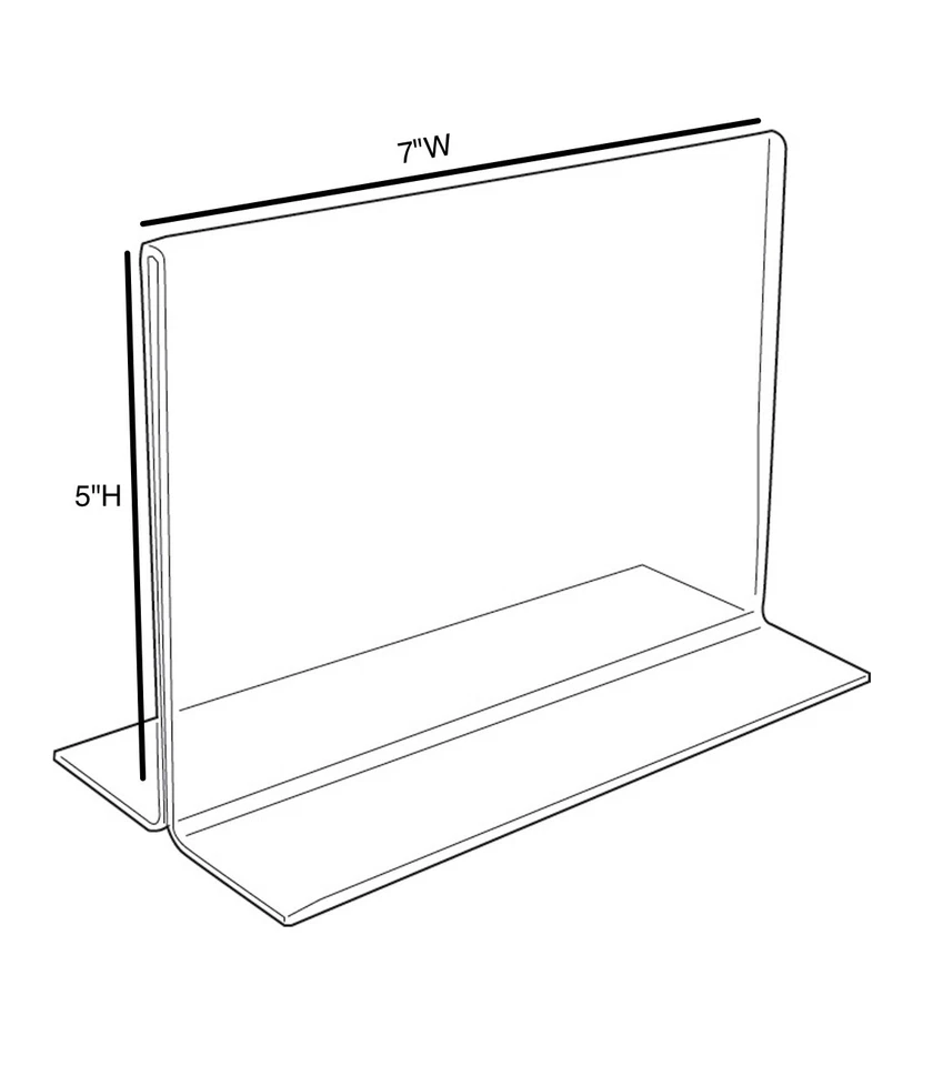 透明亚克力标志夹 7 英寸 x 5 英寸高直双面台面标志夹 — 第 1/1 张图片