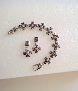 Premier Designs Marissa Purple Crystal Bracelet, Pendant & Earrings
