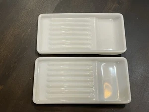 Lot Of 2 Vintage Pair Of Milk Glass Dental Utensil Trays #16 American Cabinet 70 - Picture 1 of 8