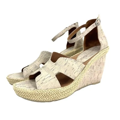 Sandalias de cuña de corcho L'Amour Des Pieds Iksha color crema tostado talla 10 Foto 1 de 4