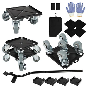 Pack de 4 carretillas grandes de 5 ruedas con freno para mudanzas de muebles con rotación 360° - Imagen 1 de 7