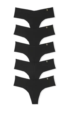 VICTORIA'S SECRET 5-Pack No-Show Thong Panties  Size L, M, S, XL, XL New #B2-6 - Image 1 of 3