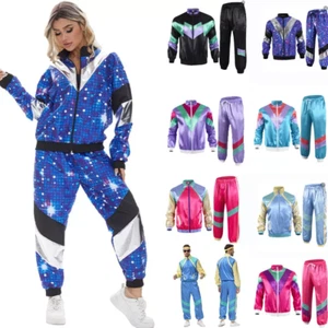Retro 80er 90er Jahre Damen Herren Trainingsanzug Kostüm Hip Hop Accessories( - Bild 1 von 35