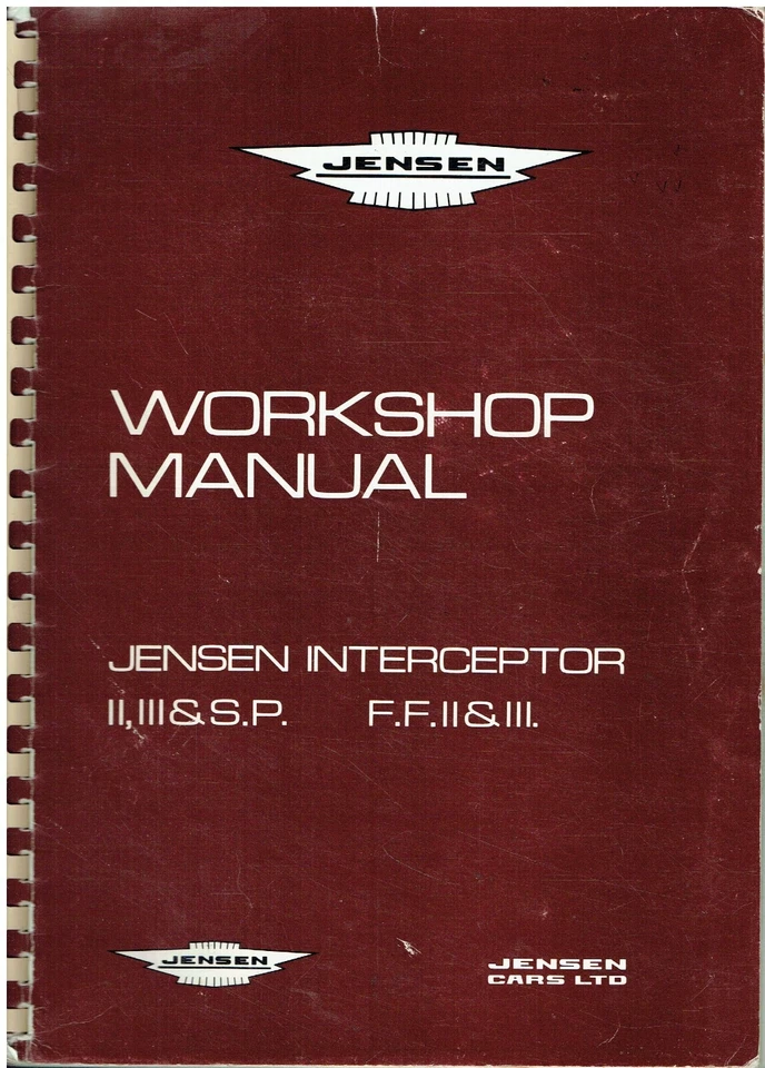 JENSEN INTERCEPTOR COUPE CABRIO MK2&3 SP FFMk2&3 1969-76 FACTORY WORKSHOP MANUAL - Image 1 of 1