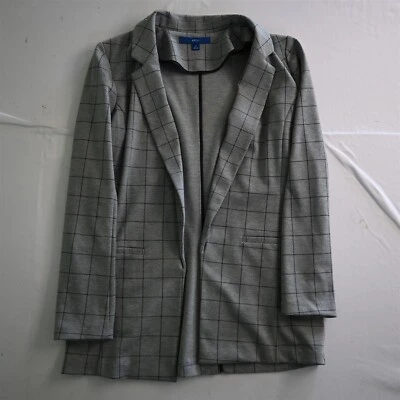 NEW Apt 9 Medium Gray Knit Windowpane Check Mens Blazer Jacket Sport Coat - Image 1 of 4