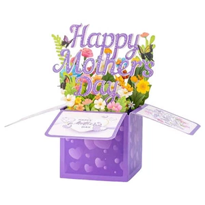 3D Pop Up Greeting Card Flower Floral Happy Mother's Day Card for Mom Gift - Picture 1 of 12