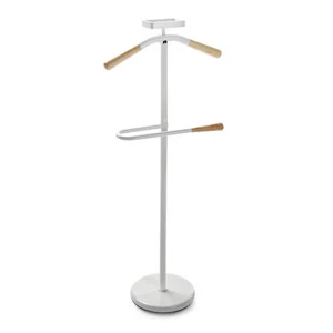 SERVO MUTO, APPENDIABITI, INDOSSATORE IN LEGNO E METALLO BIANCO P25x44x108 cm - Foto 1 di 5