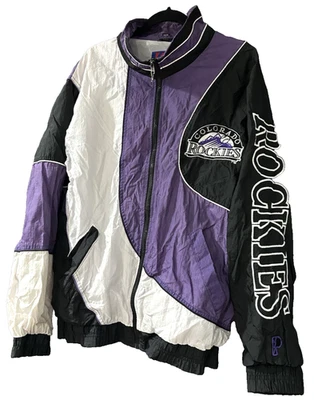 Vintage 90s Colorado Rockies Men’s Pro Player Windbreaker Size M Wave Full Zip - Image 1 of 4