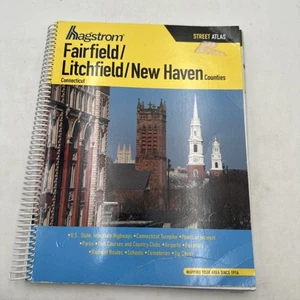 Hagstrom Atlas Fairfield Litchfield New Haven Counties 2007 Edition Spiral-bound - Picture 1 of 19