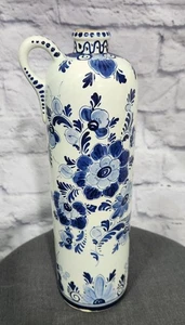Botella jarra cerámica Delft Blue Oude Genever con mango Holanda pintada a mano - Imagen 1 de 6