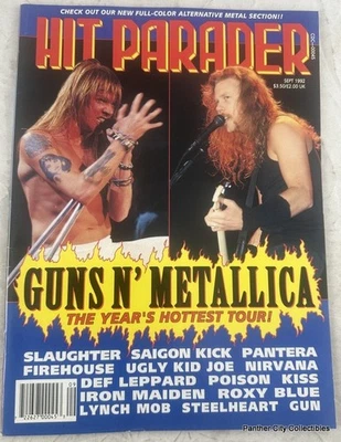 Sep 1992 Hit Parader Rock Magazine Guns N Metallica Slaughter Saigon Pantera - Image 1 of 3