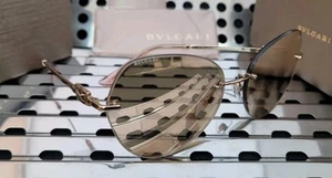 New Bvlgari Sunglasses 0BV61783 20140W Pink Gold w/ Clear Mirror Real Rose Gold - Picture 1 of 12