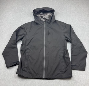 Swiss tech Jacket Mens Medium 38-40 Black Full Zip Windbreaker Hooded Outdoors - Picture 1 of 12